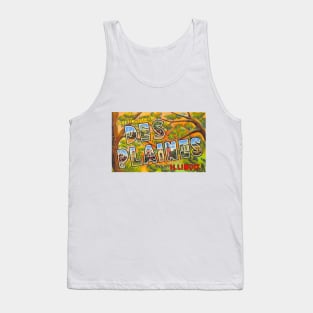 Greetings from Des Plaines, Illinois - Vintage Large Letter Postcard Tank Top